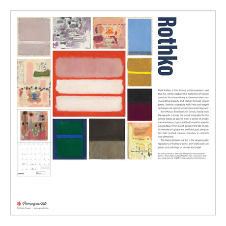 2026 Mark Rothko Wall Calendar