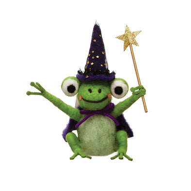 Wizard Frog Felted Ornament