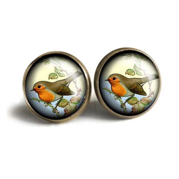 Spring Robin Stud Earrings