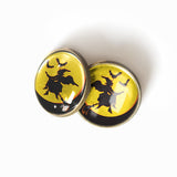 Flying Witch Stud Earrings