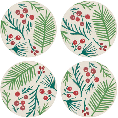 Bough & Berry Coasters - Set of 4