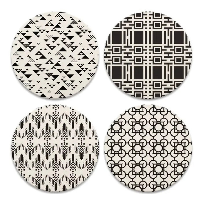 Frank Lloyd Wright Black & White Coaster Set