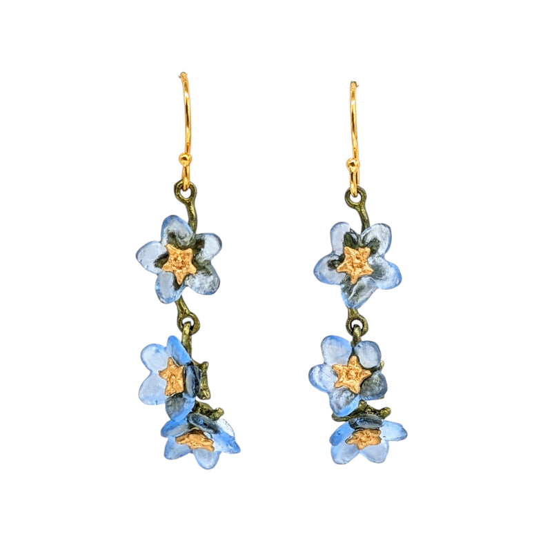 Forget Me Not Triple Flower Earrings