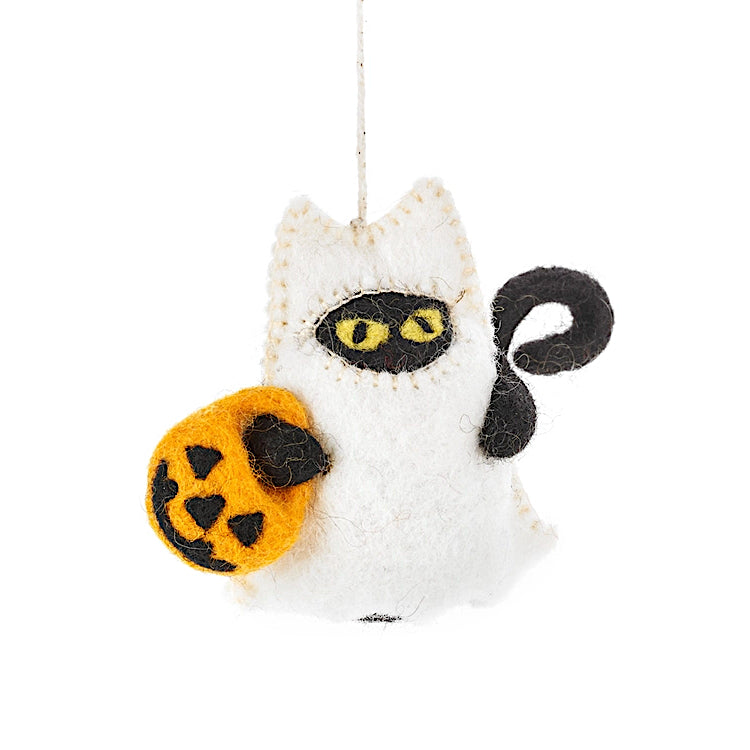 BOO! Cat Felted Ornament