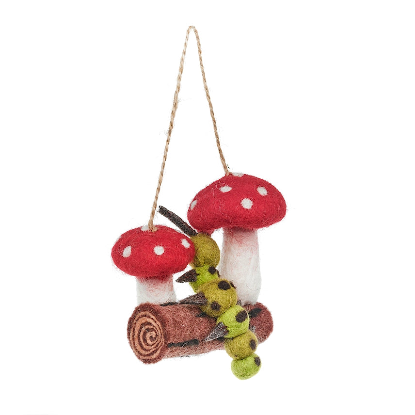 Woodland Caterpillar Felted Ornament