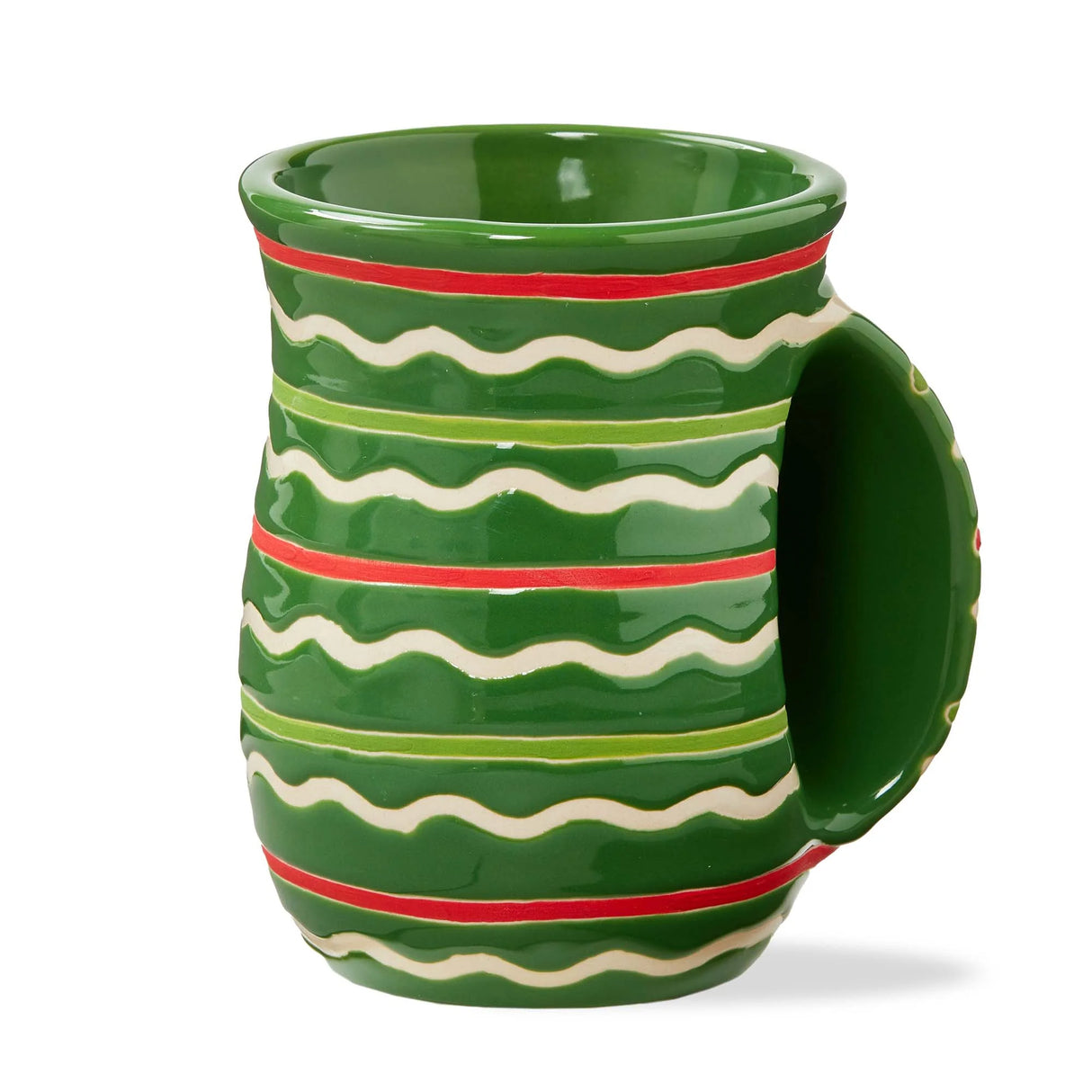 Festive Stripes Handwarmer Mug - Green
