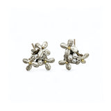 White Hydrangea Post Earrings