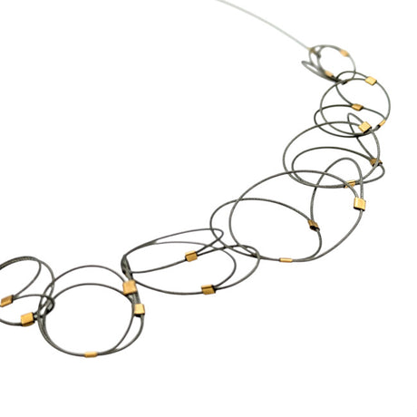 MPR Mini 3D Necklace - Steel & Gold