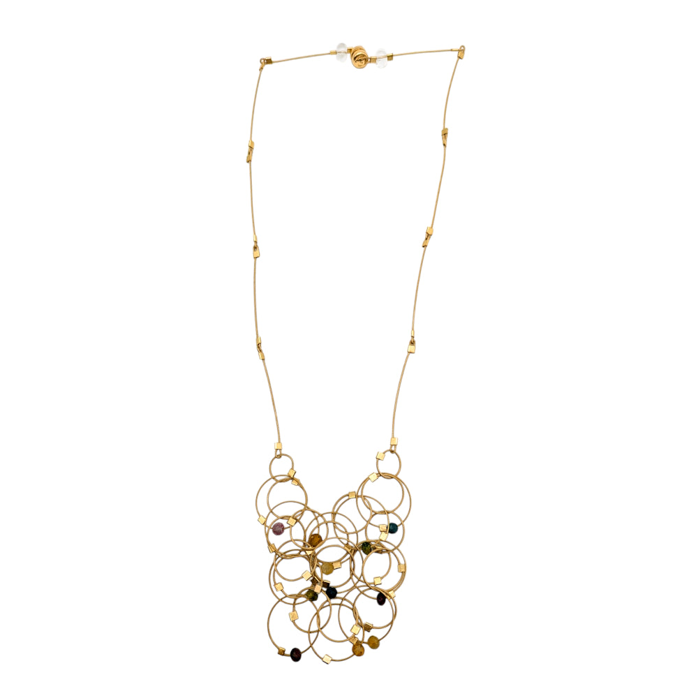 Tourmaline & Gold Solar Necklace