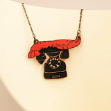 Lobster & Telephone Necklace