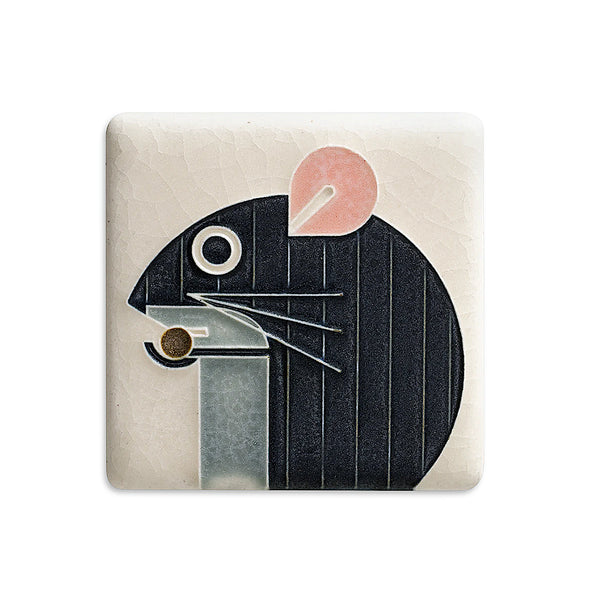 Charley Harper 'Mouse' Mini Motawi Tile