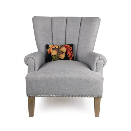 Acorn with Leaves Hooked Pillow