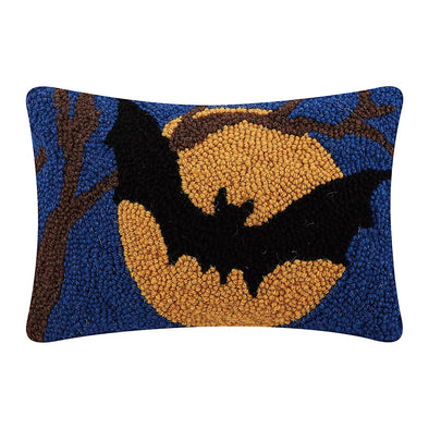 Bat and Moon Hooked Pillow