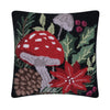 Holiday Mushrooms Hooked Pillow