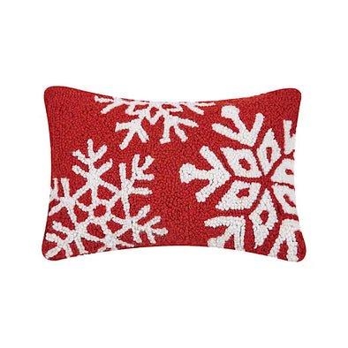 Snowflake Hooked Wool Pillow