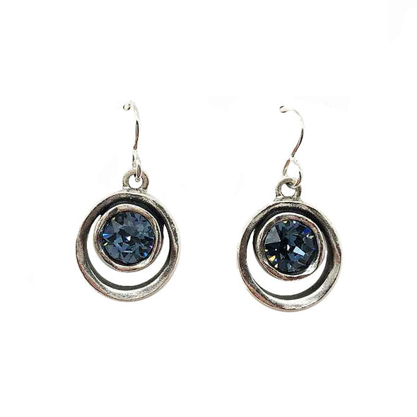 Denim Skeeball Earrings by Patricia Locke