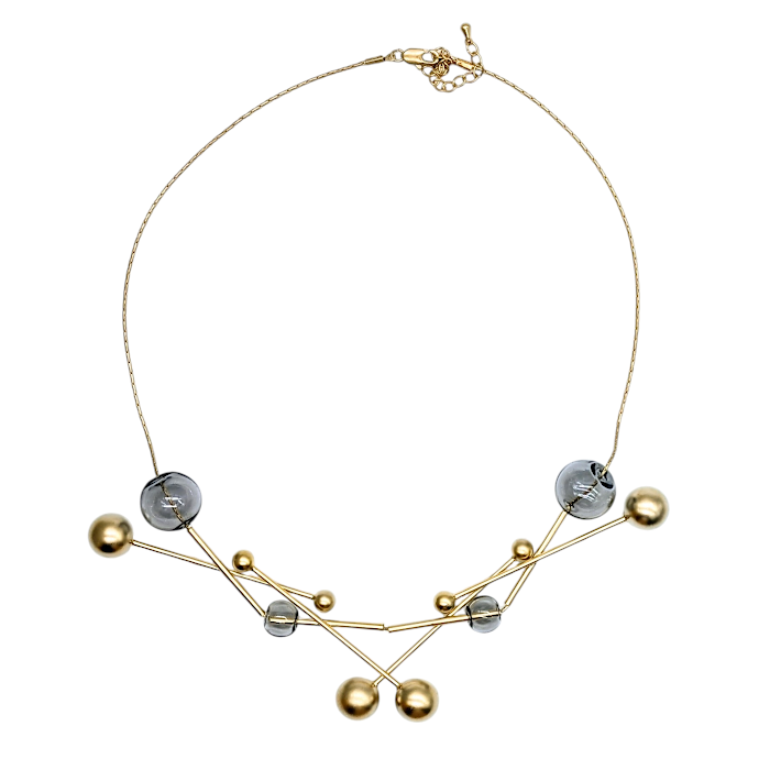 Vera Necklace - Gold & Grey