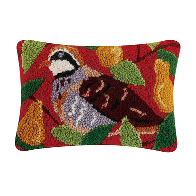 Partridge Hooked Pillow