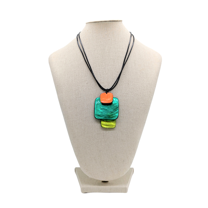 Square Shell Pendant Necklace