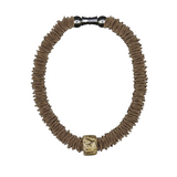 Champagne Spring Ring Necklace with Leopard Slide