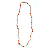 Long Coral, Hematite & Pearl Necklace
