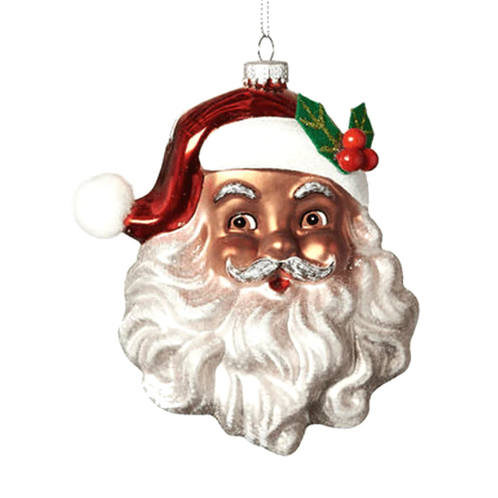 Holly Jolly Black Santa Ornament