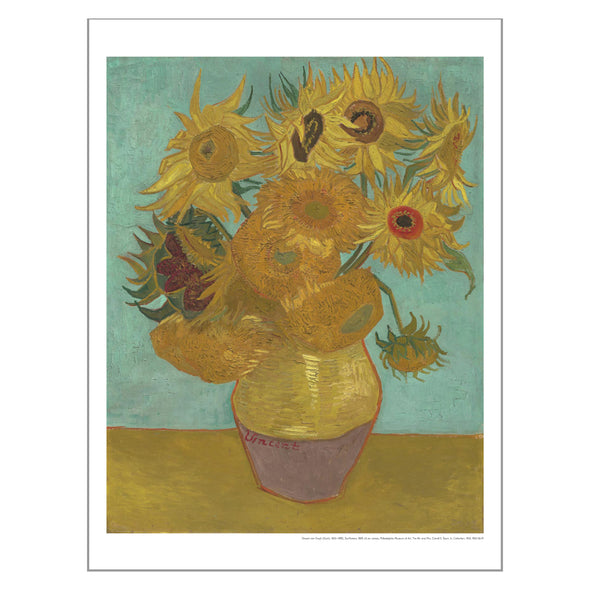 Van Gogh 'Sunflowers' on Blue Print