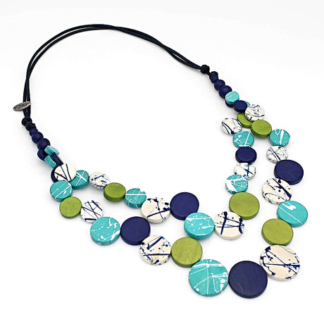 Aqua Dual Strand Devon Necklace