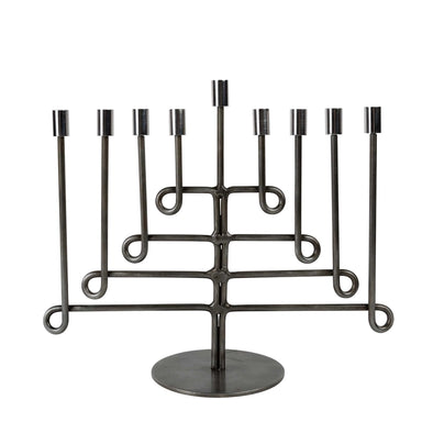 Antiqued Twisted Iron Menorah