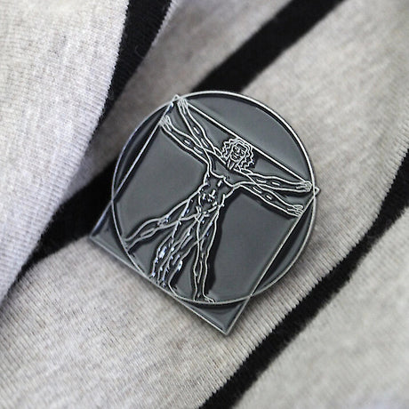 Vitruvian Man Enamel Pin