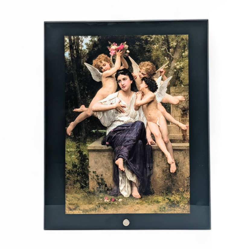 Bouguereau 'Dream of Spring' Glass Panel