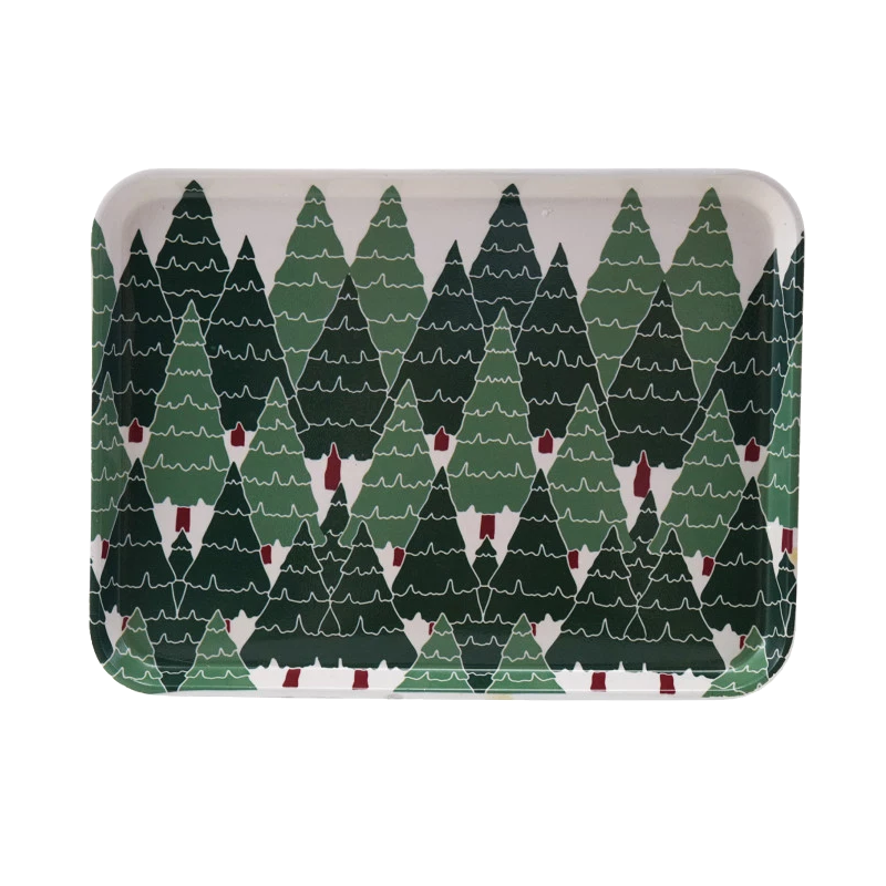 Tree Pattern Bamboo Tray