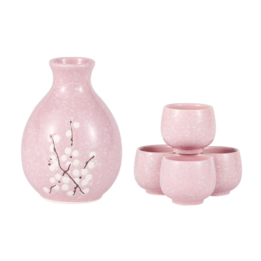 Pink Ume Blossom Sake Set
