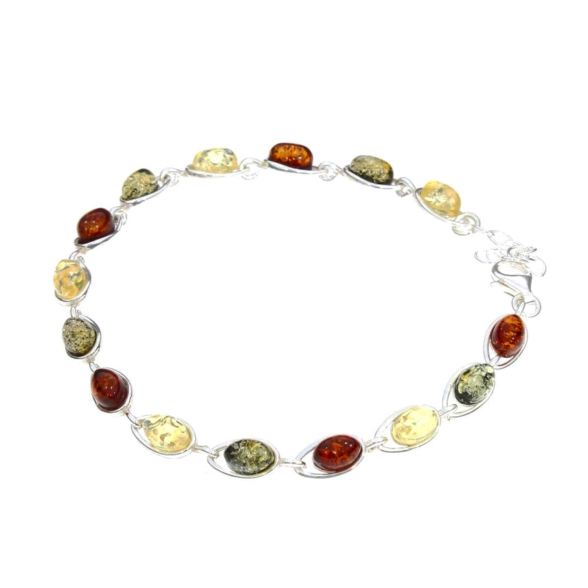 Multi Color Amber Link Bracelet