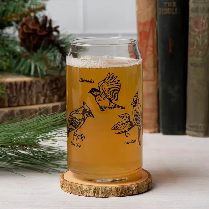 Birds Beer Can Glass