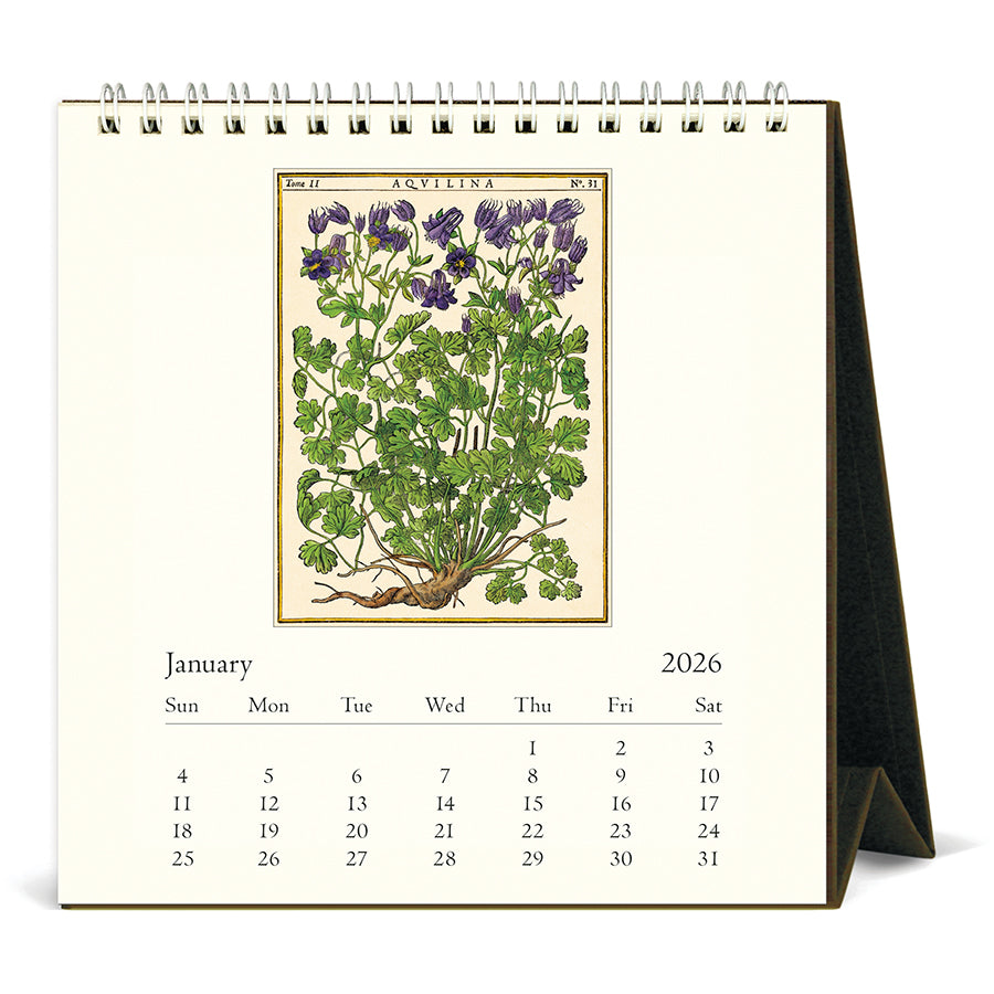 2026 Vintage Herbarium Desk Calendar