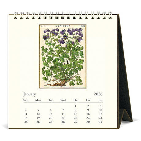 2026 Vintage Herbarium Desk Calendar