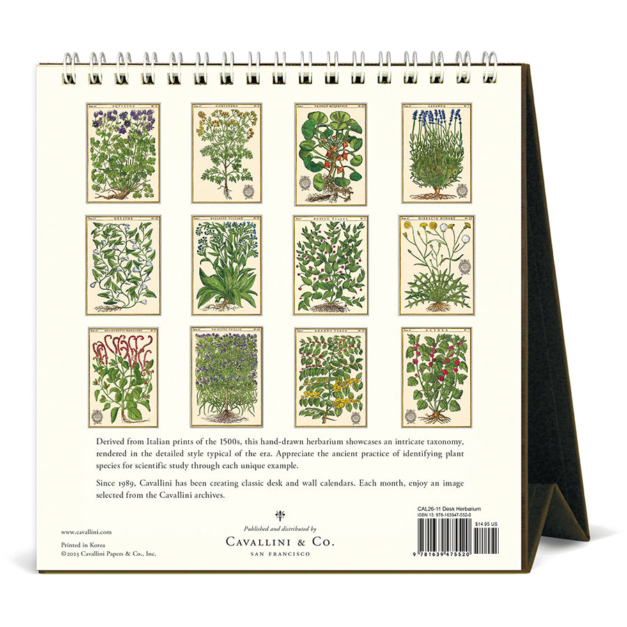 2026 Vintage Herbarium Desk Calendar
