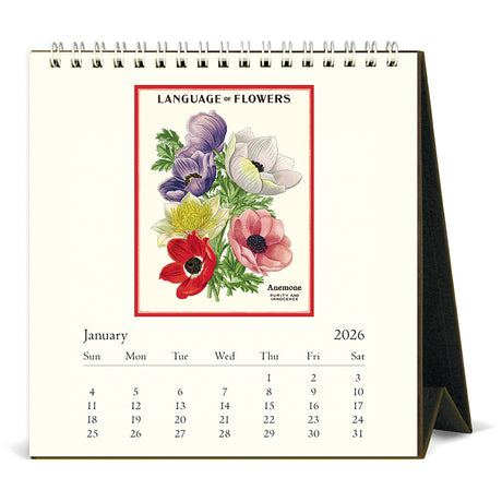 2026 Language of Flowers Desk Calendar