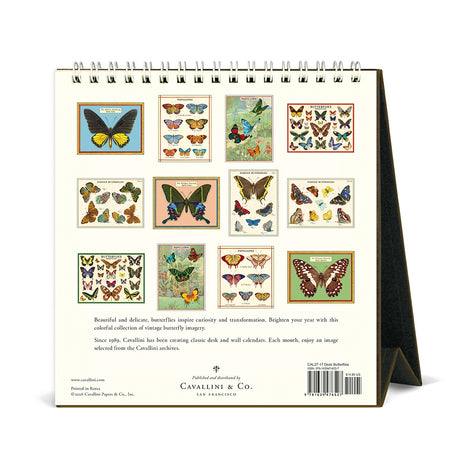 2027 Vintage Butterflies Desk Calendar