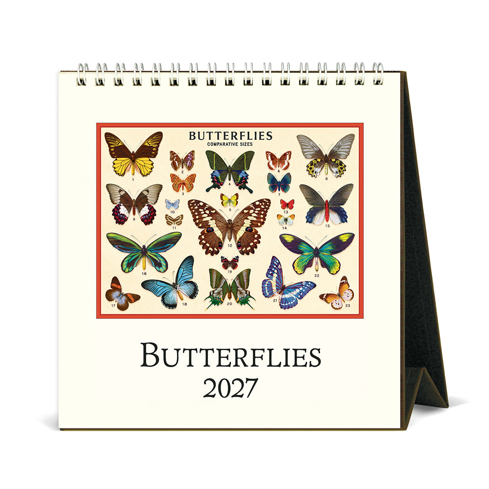 2027 Vintage Butterflies Desk Calendar
