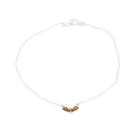 Cognac Amber Bat Necklace