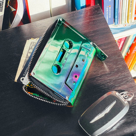 Holographic Green Cassette Wallet