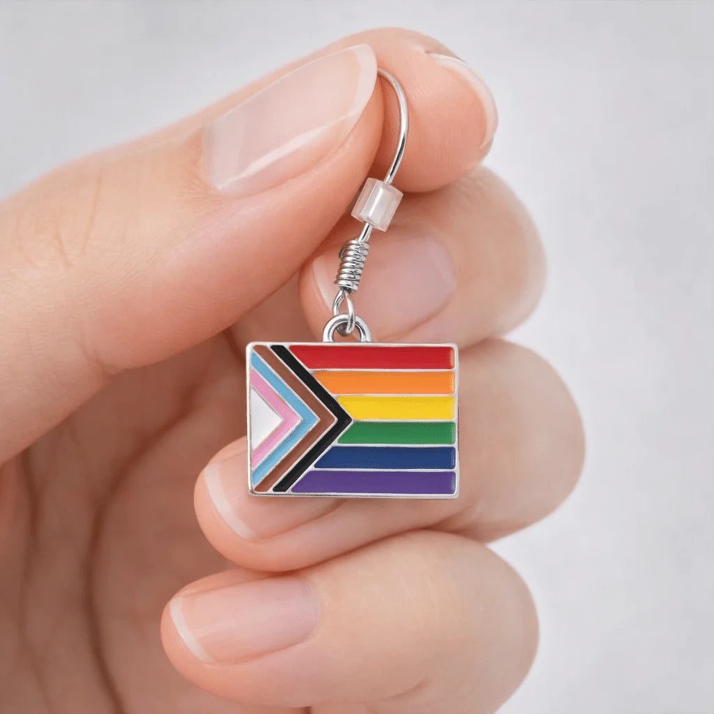 Daniel Quasar Flag Hanging Earrings