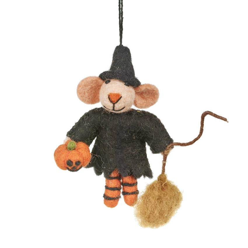 Felt Witch Mouse Ornament