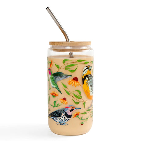 Feathered Friends Birds Glass Can