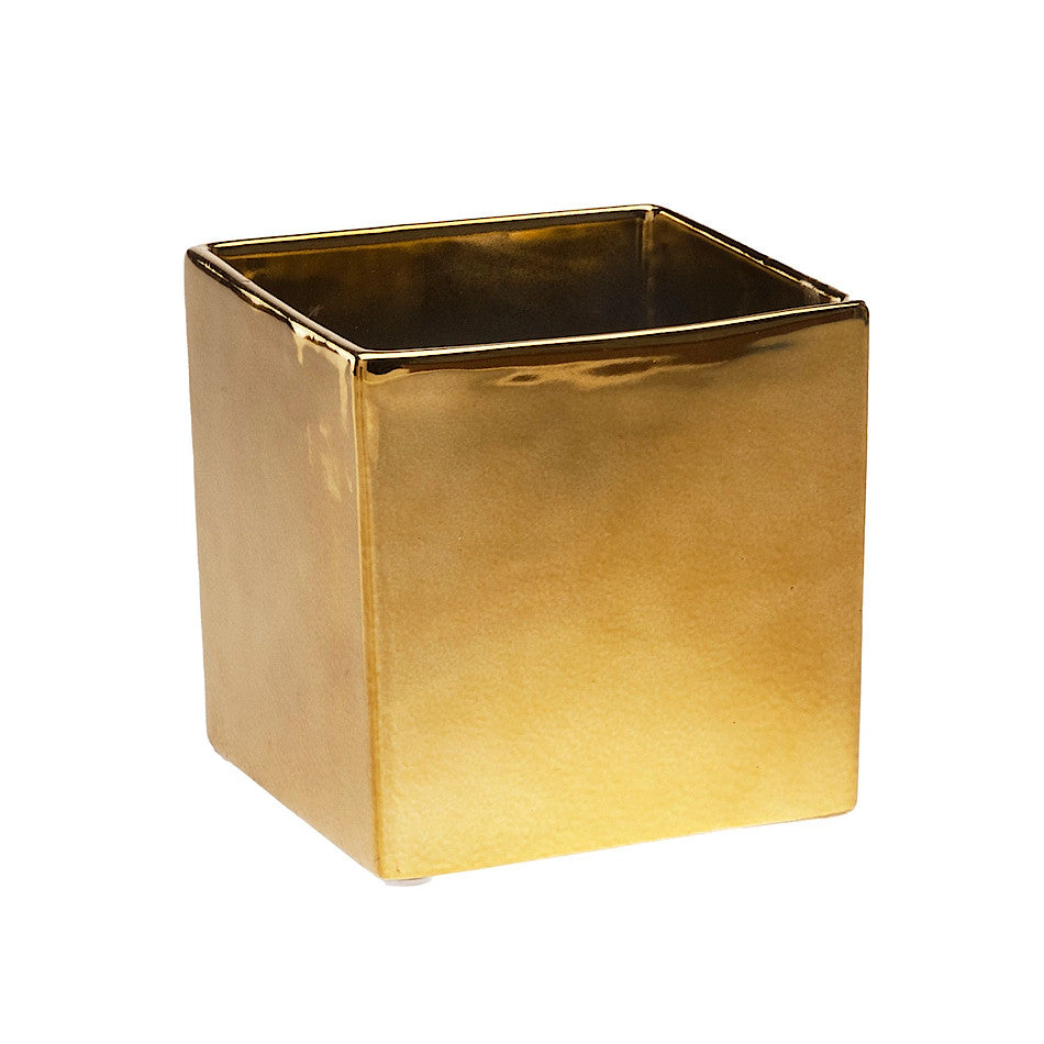 Square Metallic Gold Planter