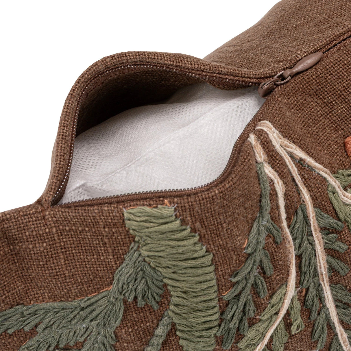 Flowers & Bees Embroidered Pillow