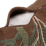 Flowers & Bees Embroidered Pillow