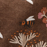 Flowers & Bees Embroidered Pillow